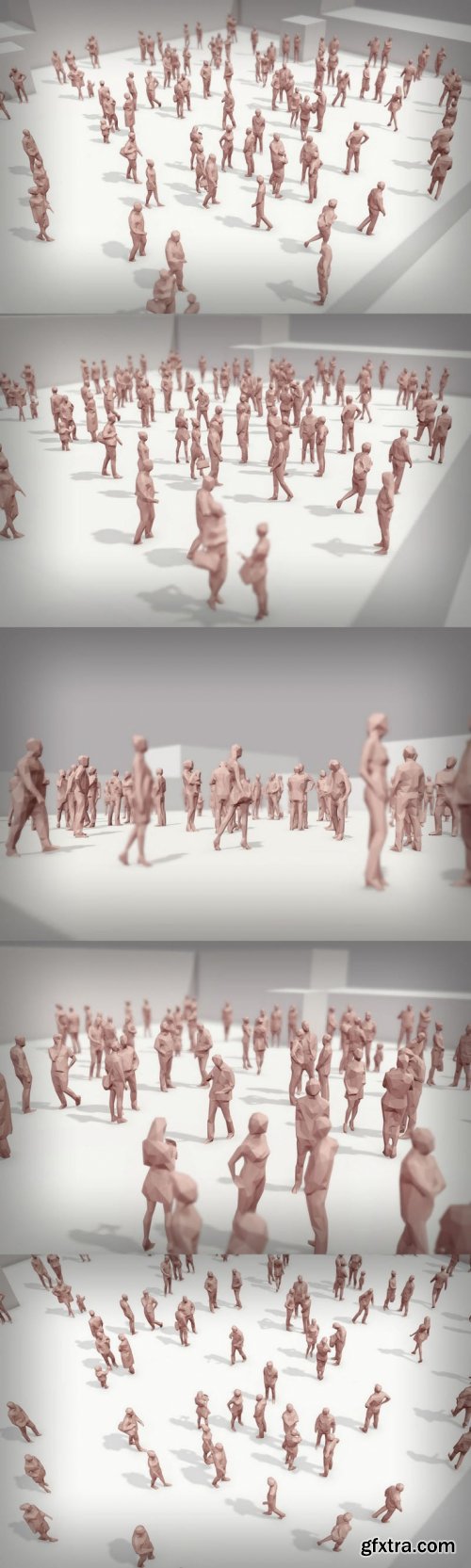 Lowpoly People Crowd – Low-poly 3D model