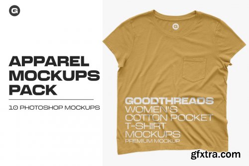 CreativeMarket - Goodthreads Women\'s T-Shirt Mockups 6289815