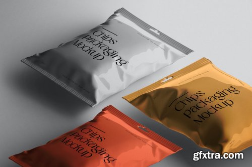 Isometric Chips Packet Packaging Mockup