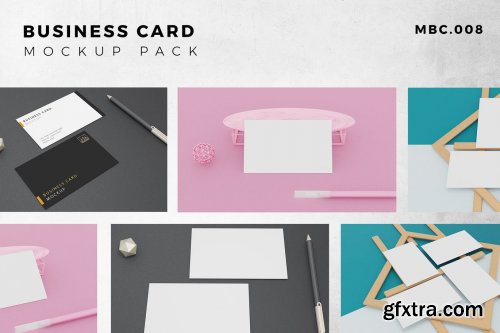 11 Perspective Business Card Mockup Pack 08