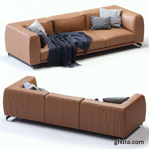 DITRE ITALIA St. Germain Leather Sofa