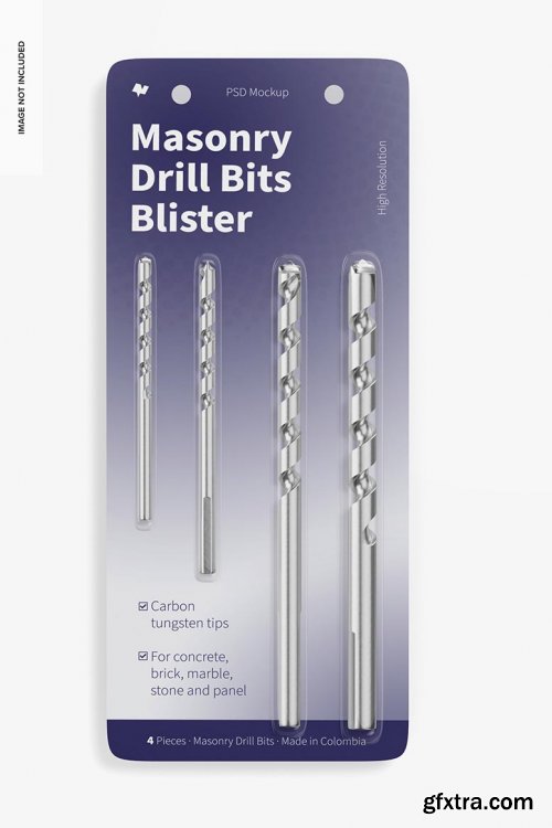 Masonry drill bits blister mockup