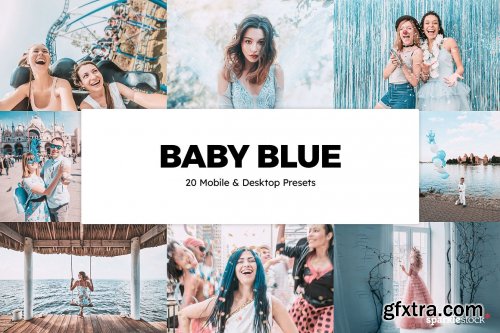 CreativeMarket - 20 Baby Blue Lightroom Presets & LUT 6280670