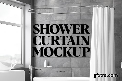 CreativeMarket - Shower Curtain Mockup 6304747