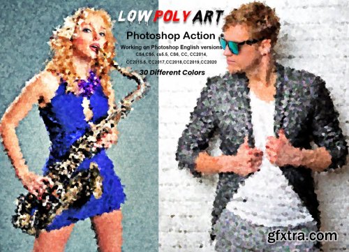 CreativeMarket - Low Poly Art Photoshop Action 5948965