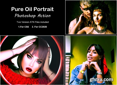 CreativeMarket - Pure Oil Portrait Photoshop Action 5360743