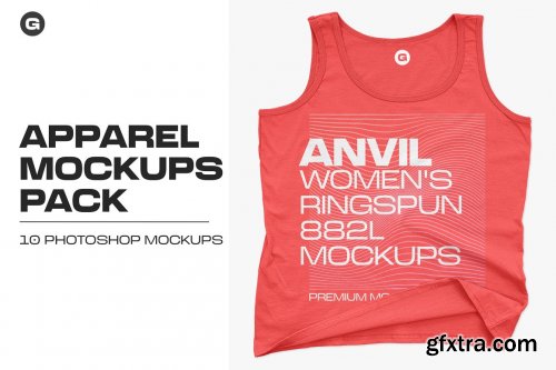 CreativeMarket - Anvil Women\'s Tanks 882L Mockups 6216266