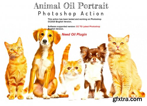 CreativeMarket - Animal Oil Portrait PS Action 6346067