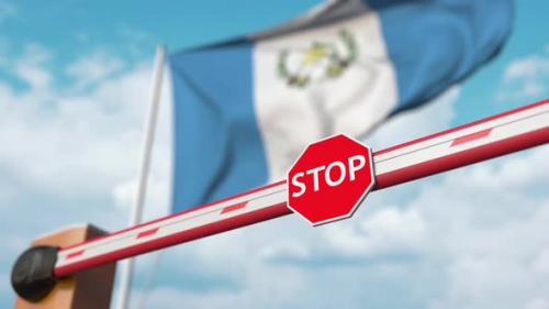 Videohive - Barrier Gate Opens at Flag of Guatemala - 33285088