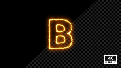 Videohive - Burning Alphabet Shape B Fire Animation - 33287573