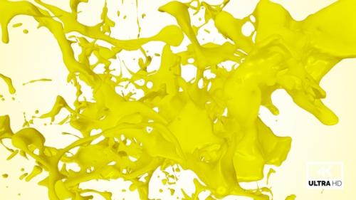Videohive - Yellow Paint Jet Stream Splash V3 - 33287578