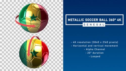 Videohive - Metallic Soccer Ball 360 4K - Senegal - 33304871