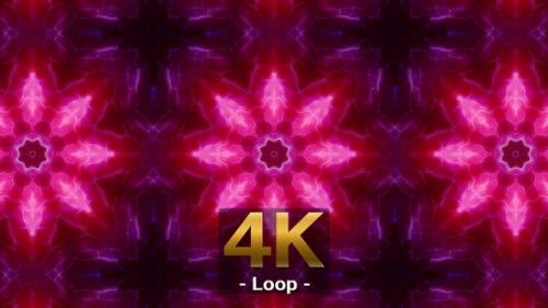Videohive - Purple And Crimson Glowing Kaleidoscope 4K 02 - 33310285