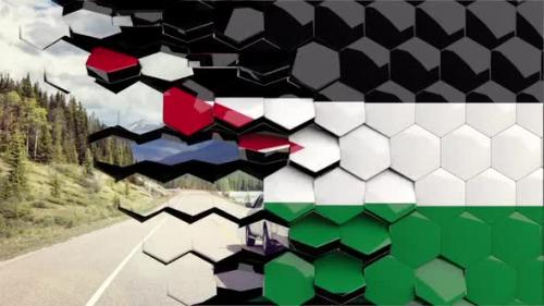 Videohive - Jordan Flag Hexagon Transition - 4K Resolution - 33310837