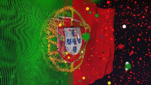 Videohive - Portuguese Flag Particle Animation - 33311282