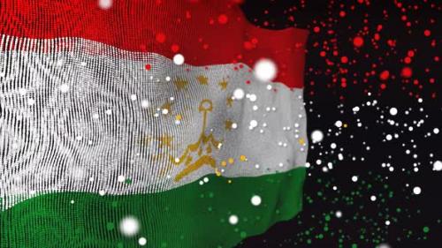Videohive - Tajikistan Flag Particle Animation - 33311333
