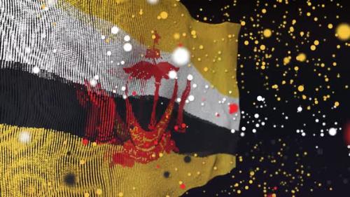 Videohive - Brunei Flag Particle Animation - 33311361