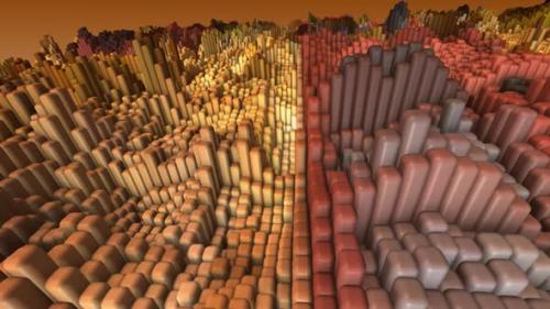 Videohive - Abstract 3D Landscape Animation With Colorful Cubes - 33311363