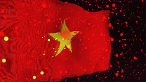 Videohive - Vietnamese Flag Particle Animation - 33311364