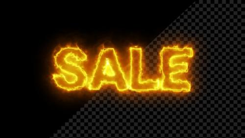 Videohive - Burning Sale Text Overlay With Fire Flame - 33312907