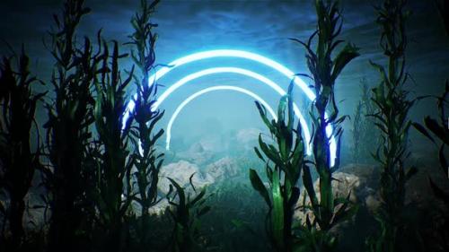 Videohive - Blue Glow Light Ring in the Underwater Aquarium - 33280293