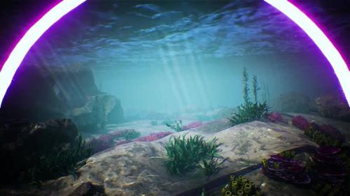 Videohive - Purple Circle Led Light Underwater Aquarium - 33283794