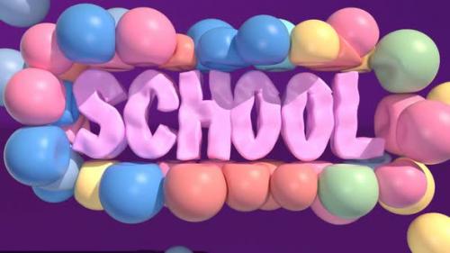 Videohive - Black Back to School Text Soft Body Elastic Spheres - 33316401