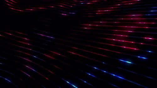 Videohive - Neon Curved Strings Glowing Background - 33316404
