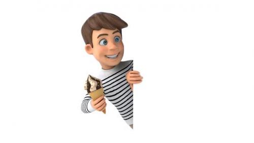 Videohive - Fun 3D cartoon boy with an ice cream - 33326301