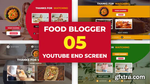Videohive Food Channel Youtube End Screen 33342409