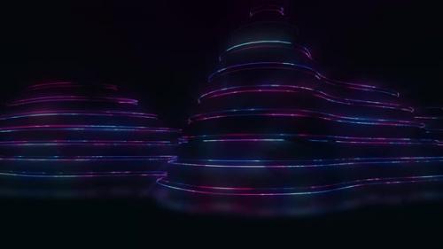Videohive - Neon Glowing Strings Landscape Motion - 33329518