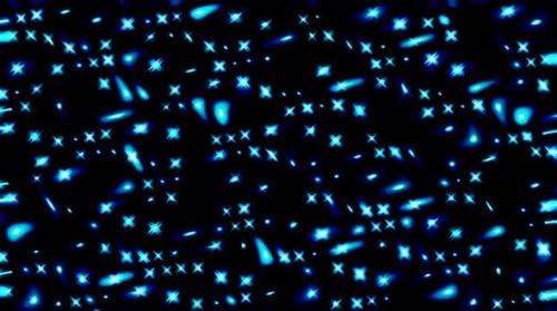 Videohive - bright light that arranges subtle colorful movements with dots waves, black background - 33330859