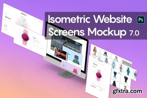 CreativeMarket - Isometric Website Mockup 7.0 5301276
