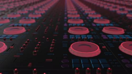Videohive - 4K Close Up Dj Controller With Red Light Wall Background Seamless Loop V3 - 33167560