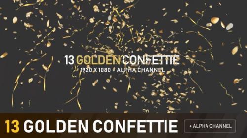 Videohive - Golden Confettie Pack - 33347815