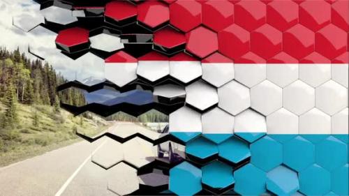 Videohive - Luxembourg Flag Hexagon Transition - 4K Resolution - 33350341