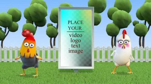 Videohive - Rooster Chiken Photo Frame Vertical - 33373669