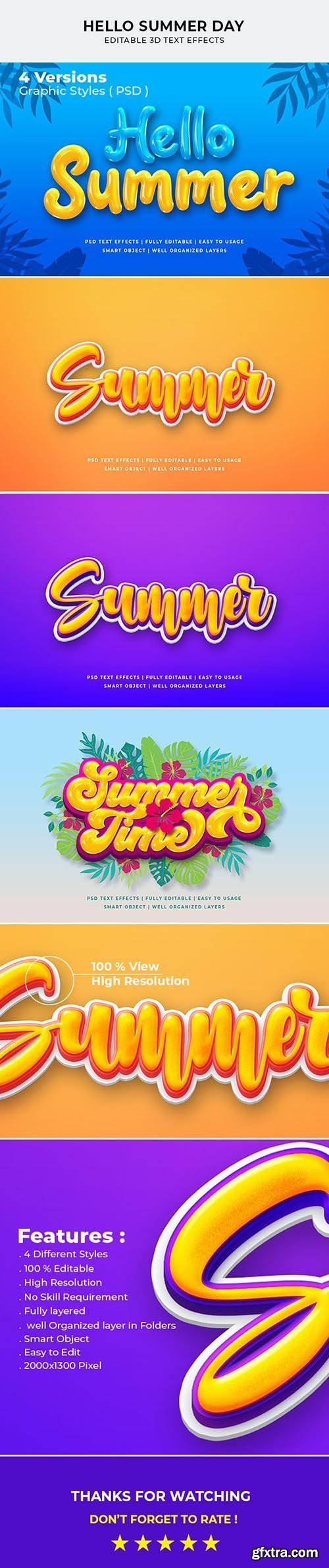 GraphicRiver - Hello Summer Day 3d Text Style Effect 27668919