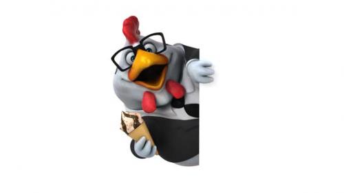 Videohive - Fun 3D cartoon chicken with an ice cream - 33380938