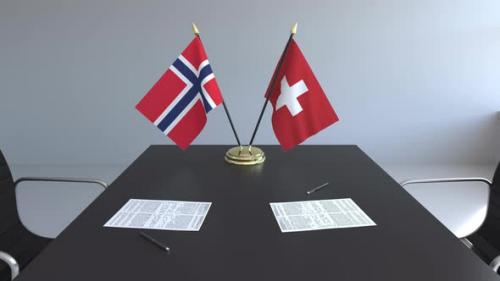 Videohive - Flags of Norway and Switzerland and Papers - 33386753