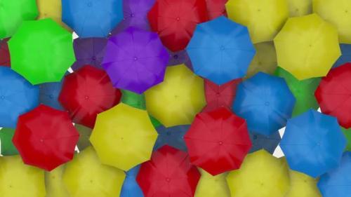 Videohive - Umbrella multicolored background with many colorful umbrellas 3d rendering - 33393442