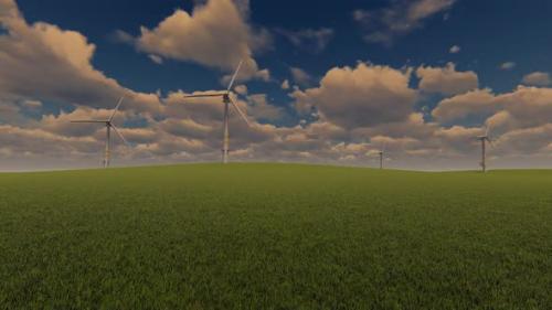 Videohive - Windmills At Landscape 2K - 33394964