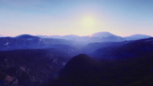 Videohive - A fly-through animation of a rocky exoplanet during sunset - 33395627