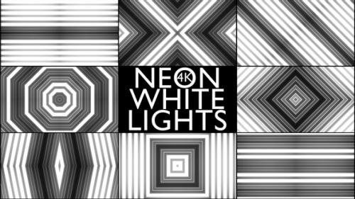 Videohive - 4k Neon White Lights - 33383099