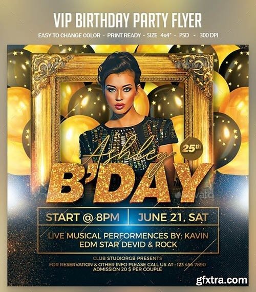 GraphicRiver - VIP Birthday Party Flyer 23813945