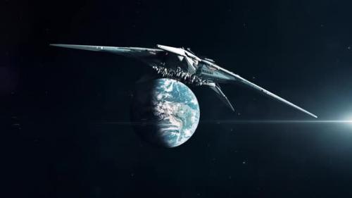Videohive - Alien Mothership Approaching Planet Earth - Medium - 33423242