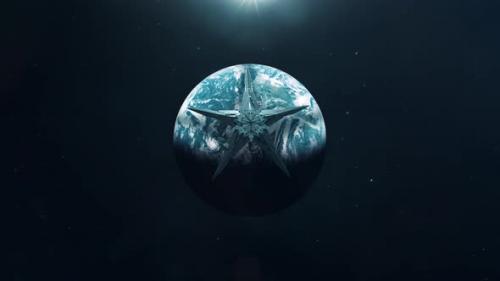 Videohive - Alien Mothership Approaching Planet Earth - Close - 33423248