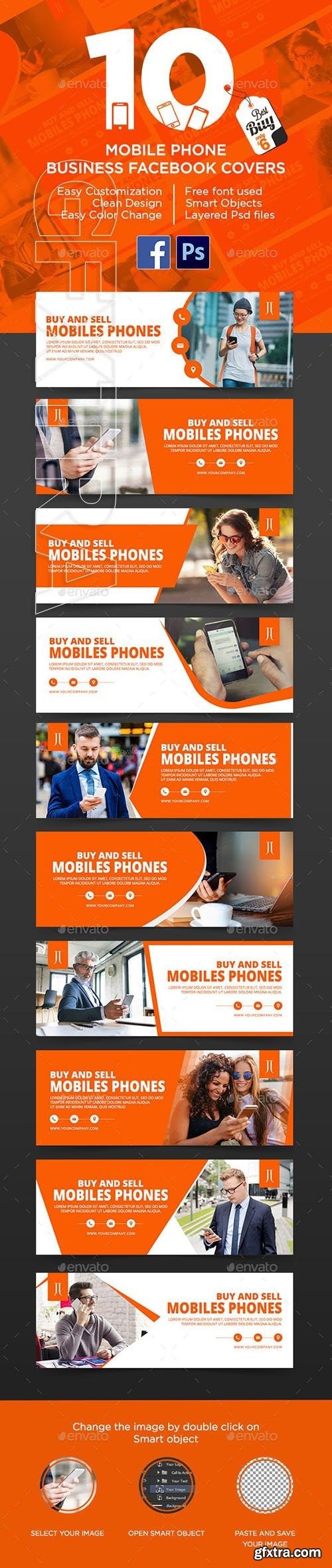 GraphicRiver - Mobile Phone Business Facebook Covers 23631618