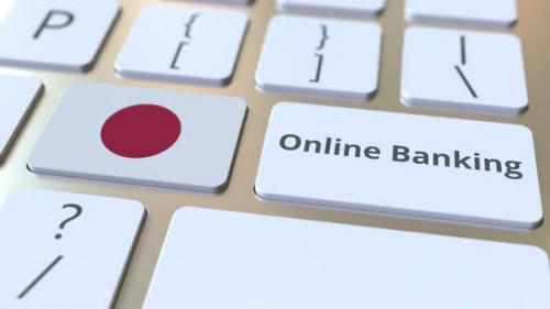 Videohive - Online Banking Text and Flag of Japan on the Keyboard - 33429130