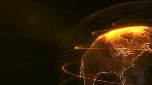 Videohive - spinning yellow planet earth on a black background - 33504417